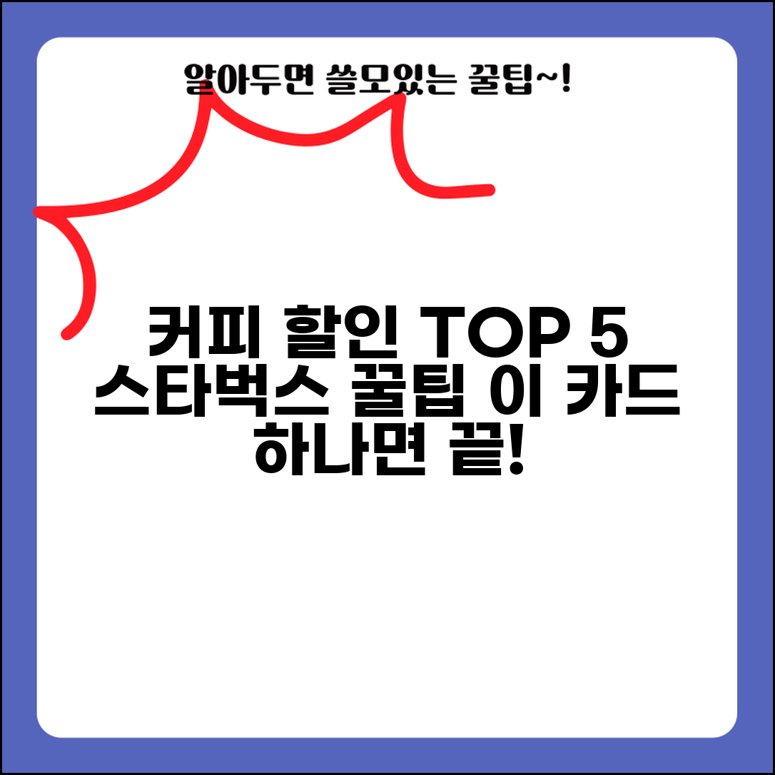 신용카드 커피 할인 TOP 5 등급 비교 | 스타벅스 할인 카드 실제 적용