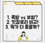 족발 vs 보쌈 차이 어느 게 맛있나? | 족발 보쌈 칼로리 영양 비교