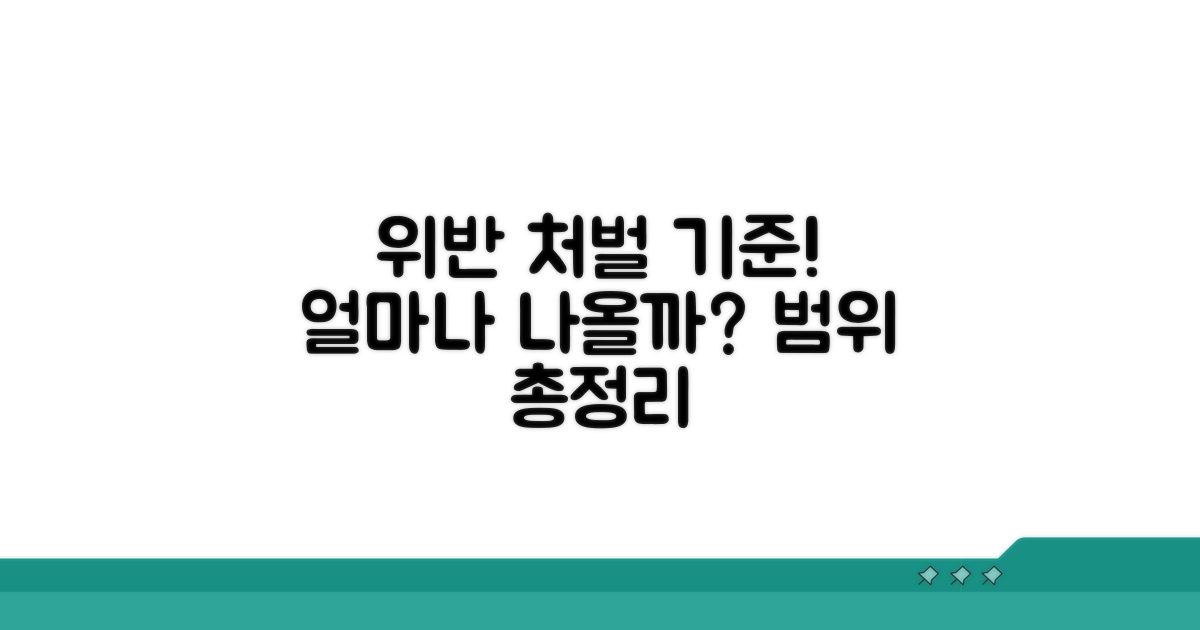위반 시 처벌 기준과 범위
