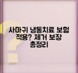 사마귀 냉동 치료 실손 청구 가능 | 바이러스성 사마귀 제거 보장 조건 및 방법 총정리