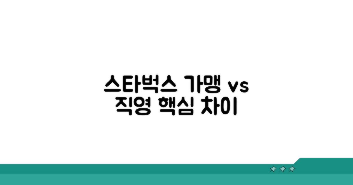 스타벅스 가맹 vs 직영 핵심 차이