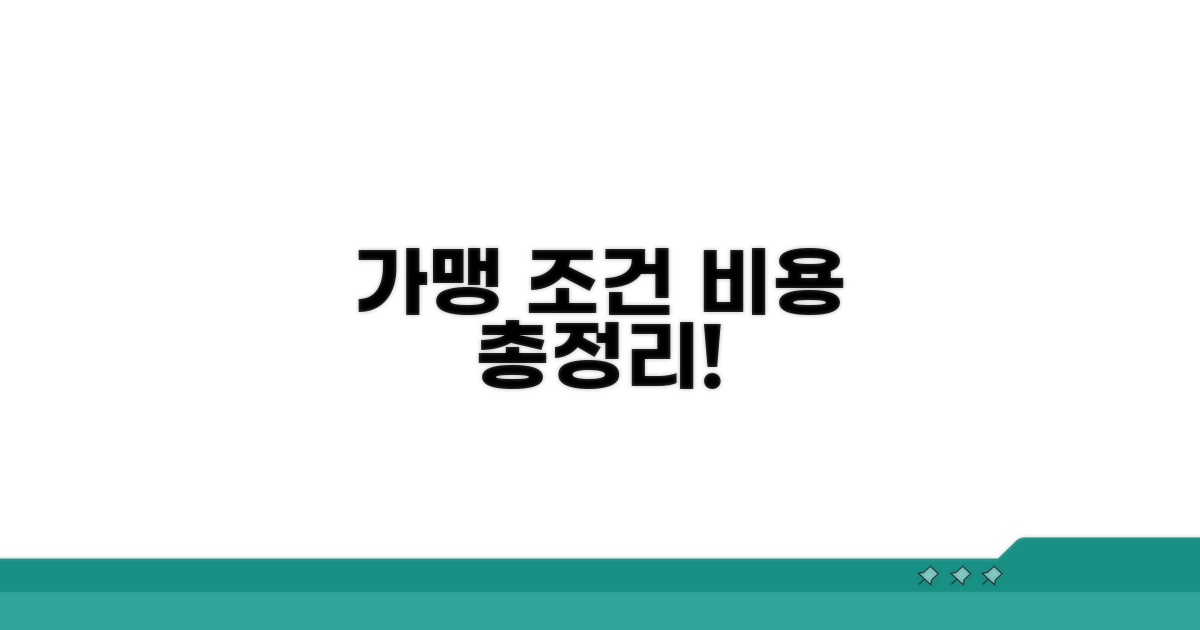 가맹 조건과 필수 비용 총정리