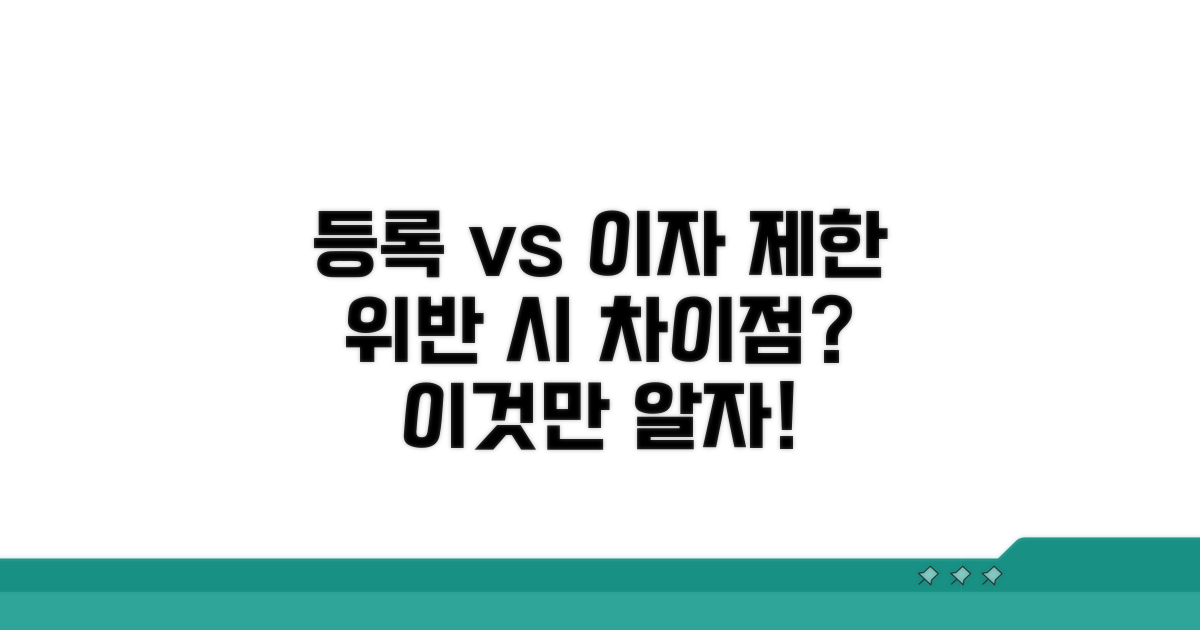 등록·이자 제한 위반별 차이점 분석