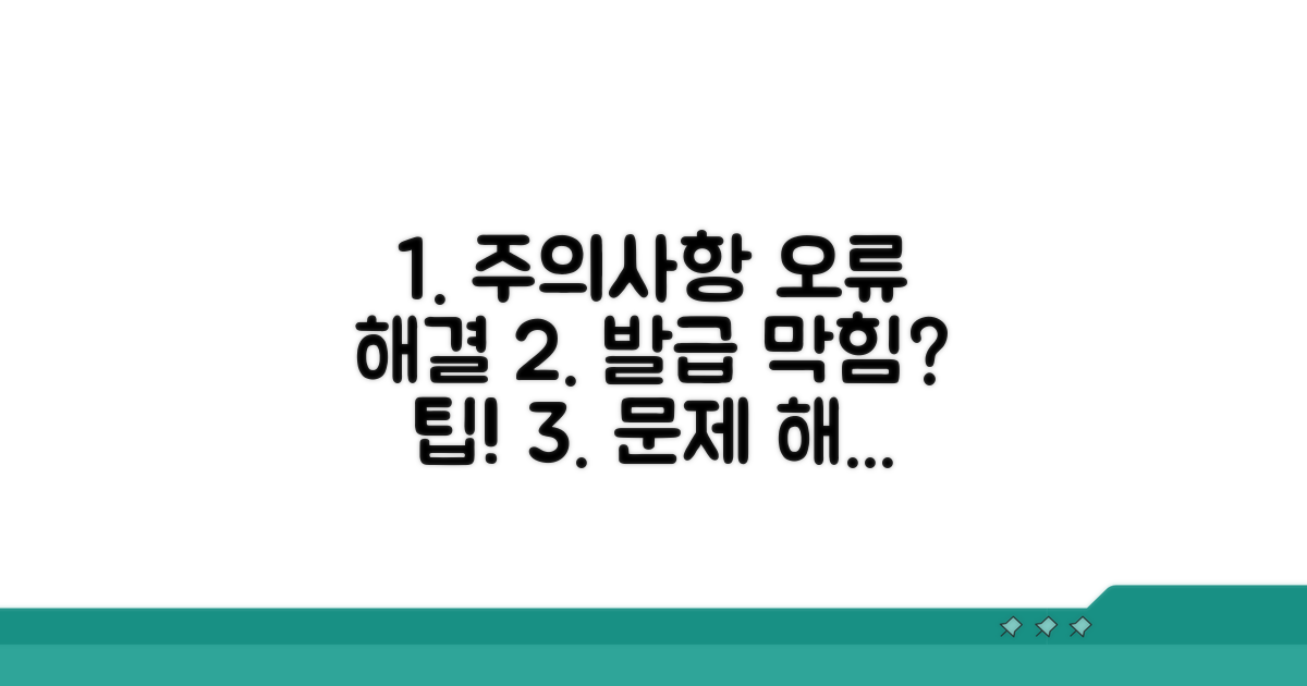주의사항 및 발급 오류 해결 팁