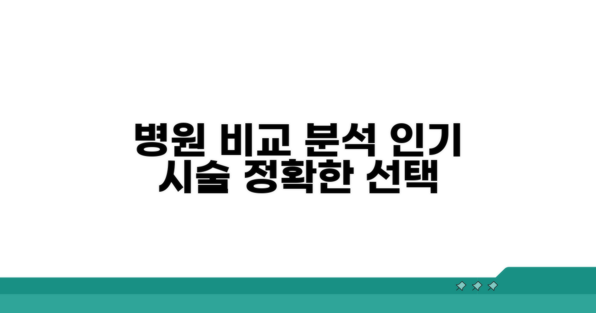 인기 시술 병원 비교 분석