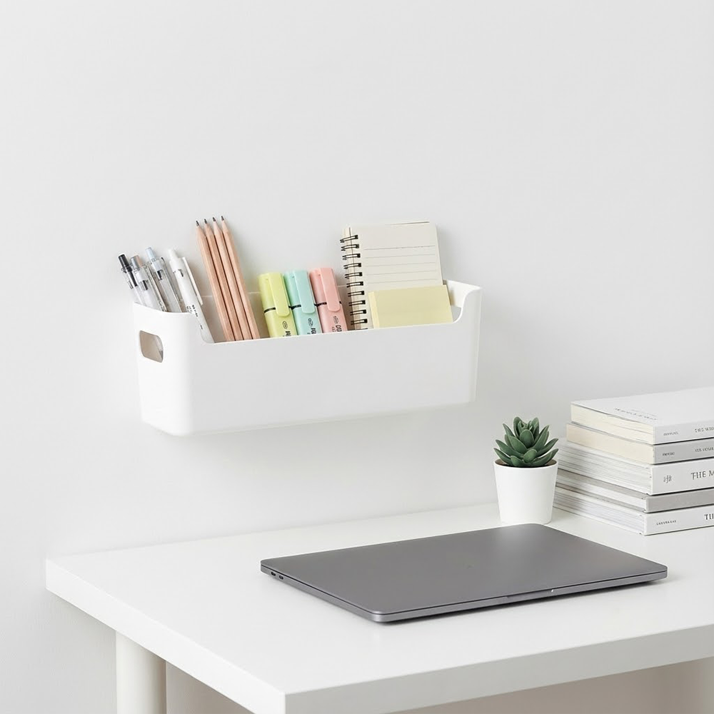 벽걸이 수납함 1+1 무타공 다용도 싱크대 하부장 붙이는 소품 정리함 상세 이미지 2