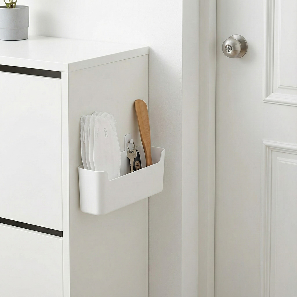 벽걸이 수납함 1+1 무타공 다용도 싱크대 하부장 붙이는 소품 정리함 상세 이미지 2