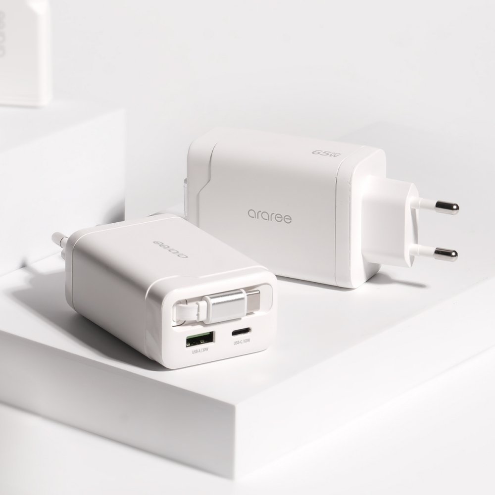 65W GaN 2포트 C타입 케이블 일체형 PD PPS 초고속 충전기 볼트65 상세 이미지 1