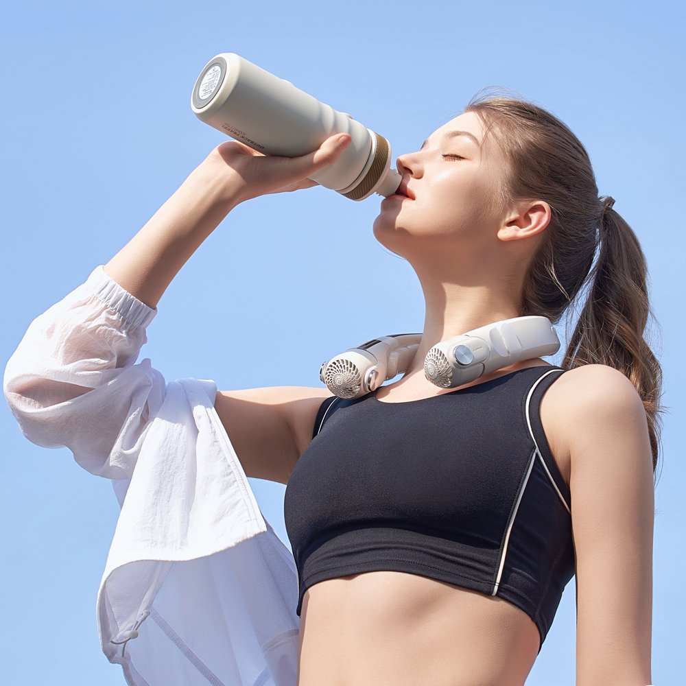 프롬비 휴대용 무선 터보 넥밴드 넥쿨러 선풍기 FG258 넥풍기 오션네이비 상세 이미지 2