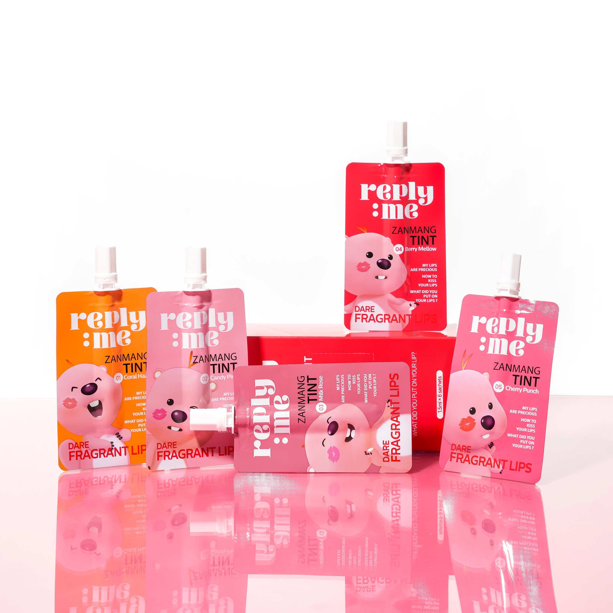 리플라이미 잔망루피 파우치 틴트 1개 (미니 립 5컬러) 캔디핑크, 1.5ml 상세 이미지 1